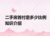 二手房首付是多少比例知识介绍