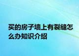 买的房子墙上有裂缝怎么办知识介绍