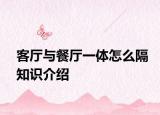 客厅与餐厅一体怎么隔知识介绍