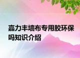 嘉力丰墙布专用胶环保吗知识介绍