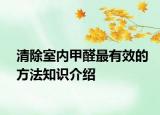 清除室内甲醛最有效的方法知识介绍