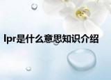 lpr是什么意思知识介绍