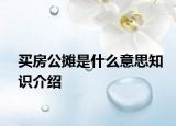 买房公摊是什么意思知识介绍