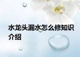 水龙头漏水怎么修知识介绍