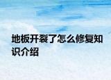 地板开裂了怎么修复知识介绍