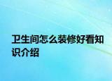 卫生间怎么装修好看知识介绍