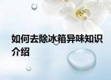 如何去除冰箱异味知识介绍