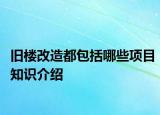 旧楼改造都包括哪些项目知识介绍