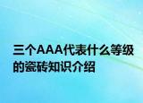 三个AAA代表什么等级的瓷砖知识介绍