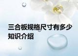 三合板规格尺寸有多少知识介绍