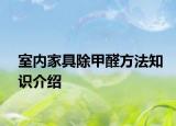 室内家具除甲醛方法知识介绍