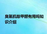 臭氧机除甲醛有用吗知识介绍