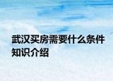 武汉买房需要什么条件知识介绍