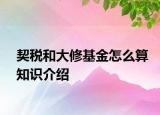 契税和大修基金怎么算知识介绍