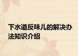下水道反味儿的解决办法知识介绍