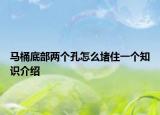 马桶底部两个孔怎么堵住一个知识介绍
