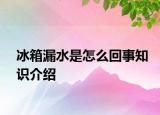 冰箱漏水是怎么回事知识介绍