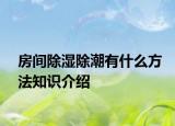 房间除湿除潮有什么方法知识介绍
