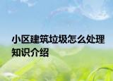 小区建筑垃圾怎么处理知识介绍