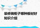 装修做柜子哪种板材好知识介绍