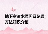 地下室渗水原因及堵漏方法知识介绍