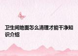 卫生间地面怎么清理才能干净知识介绍