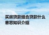 买房贷款组合贷款什么意思知识介绍