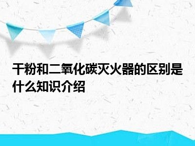 干粉和二氧化碳灭火器的区别是什么知识介绍