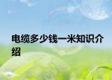 电缆多少钱一米知识介绍
