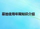 墓地使用年限知识介绍