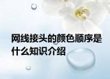 网线接头的颜色顺序是什么知识介绍