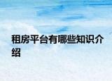 租房平台有哪些知识介绍