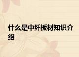 什么是中纤板材知识介绍