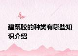 建筑胶的种类有哪些知识介绍