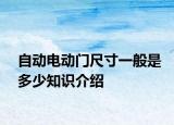 自动电动门尺寸一般是多少知识介绍