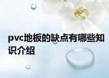 pvc地板的缺点有哪些知识介绍