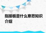 指接板是什么意思知识介绍