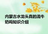 内蒙古水龙头真的流牛奶吗知识介绍