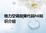 格力空调故障代码h6知识介绍