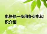 电热毯一夜用多少电知识介绍