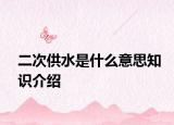 二次供水是什么意思知识介绍
