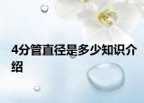 4分管直径是多少知识介绍