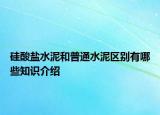 硅酸盐水泥和普通水泥区别有哪些知识介绍