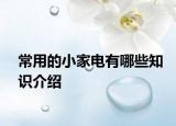 常用的小家电有哪些知识介绍
