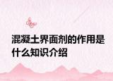 混凝土界面剂的作用是什么知识介绍