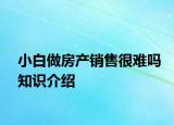 小白做房产销售很难吗知识介绍