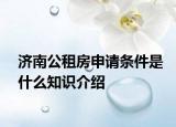 济南公租房申请条件是什么知识介绍