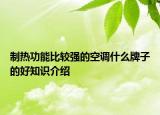 制热功能比较强的空调什么牌子的好知识介绍