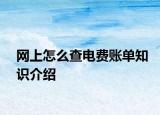 网上怎么查电费账单知识介绍