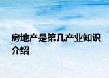 房地产是第几产业知识介绍
